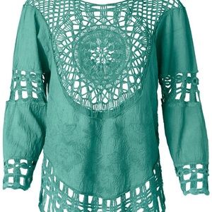 NWOT Venus crochet turquoise top/cover up